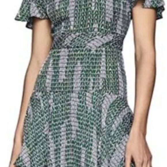 REISS natalie geo print dress - Picture 2 of 4